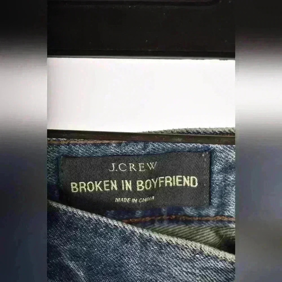 J.CREW Light Blue Cotton Distressed Denim Broken Boyfriend  Straight Fit 34x30 - Picture 4 of 9